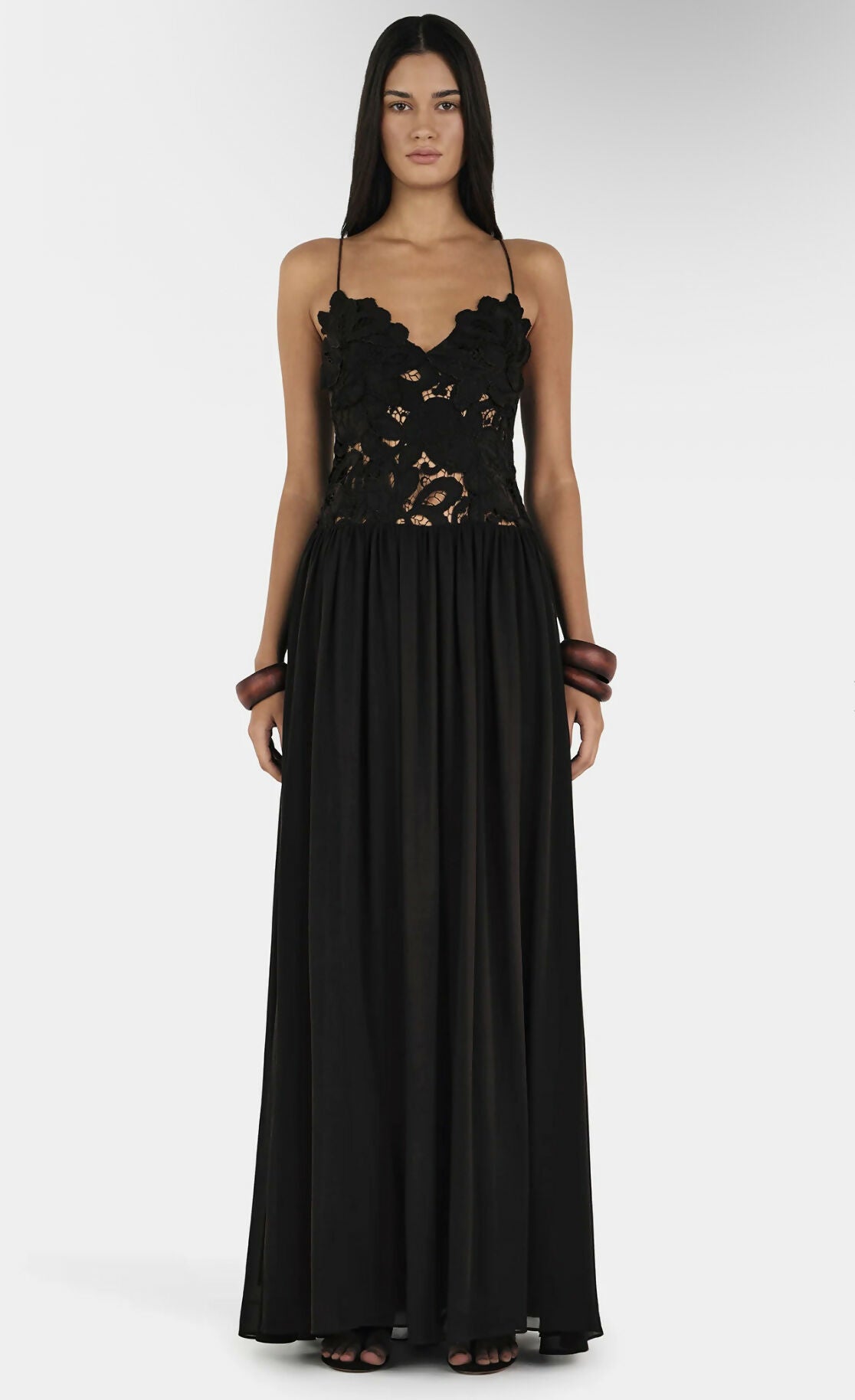 Hansen & Gretel Stephanie Maxi Dress in Black Size S
