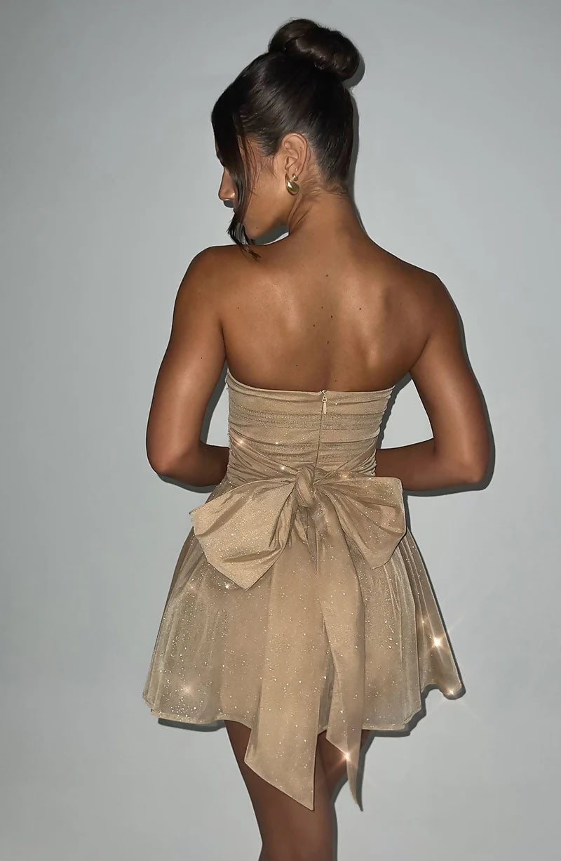 BabyBoo Katrina Mini Dress Gold Size S