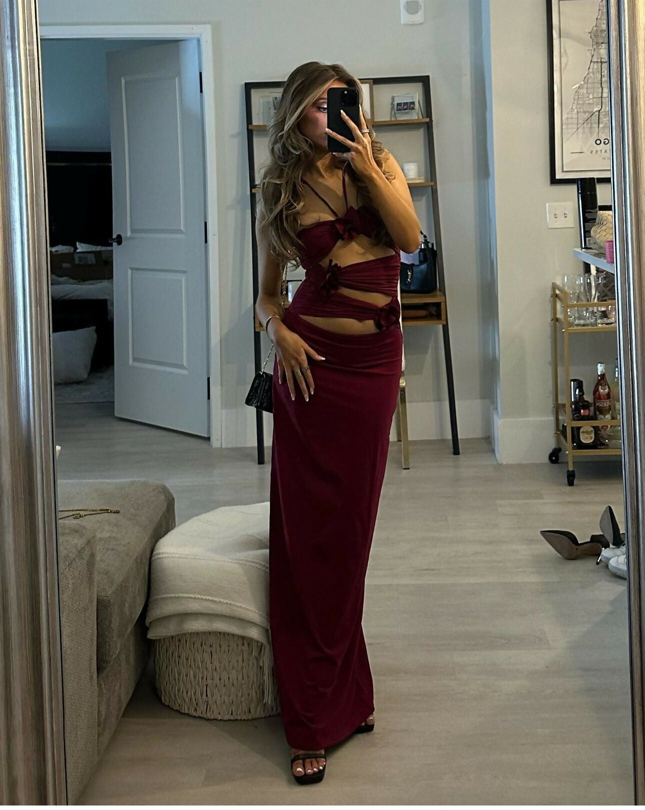 Maygel Coronel Veranera Burgundy/ Wine Maxi Dress