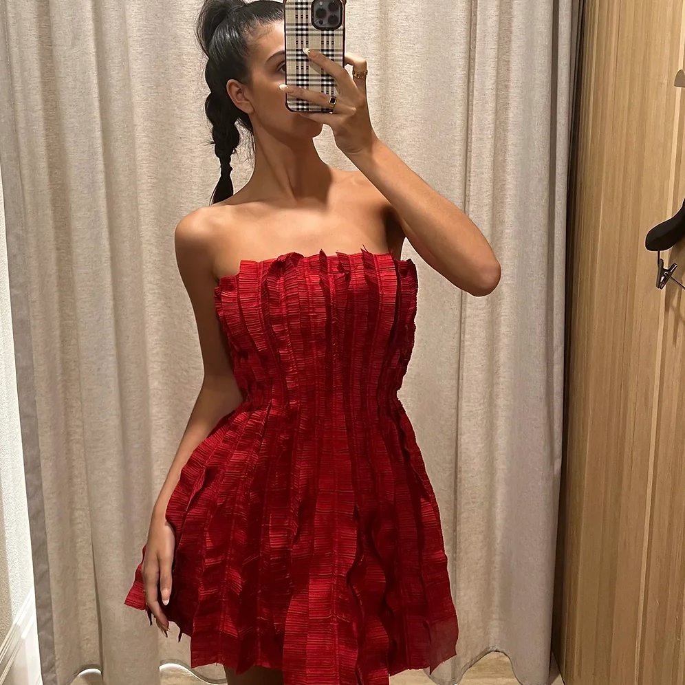 Aje Hybrid Sleeveless Mini Dress in Scarlet Red