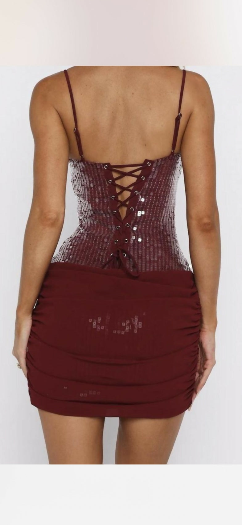 Studio Starlet Sequin Mini Dress Wine Size 8