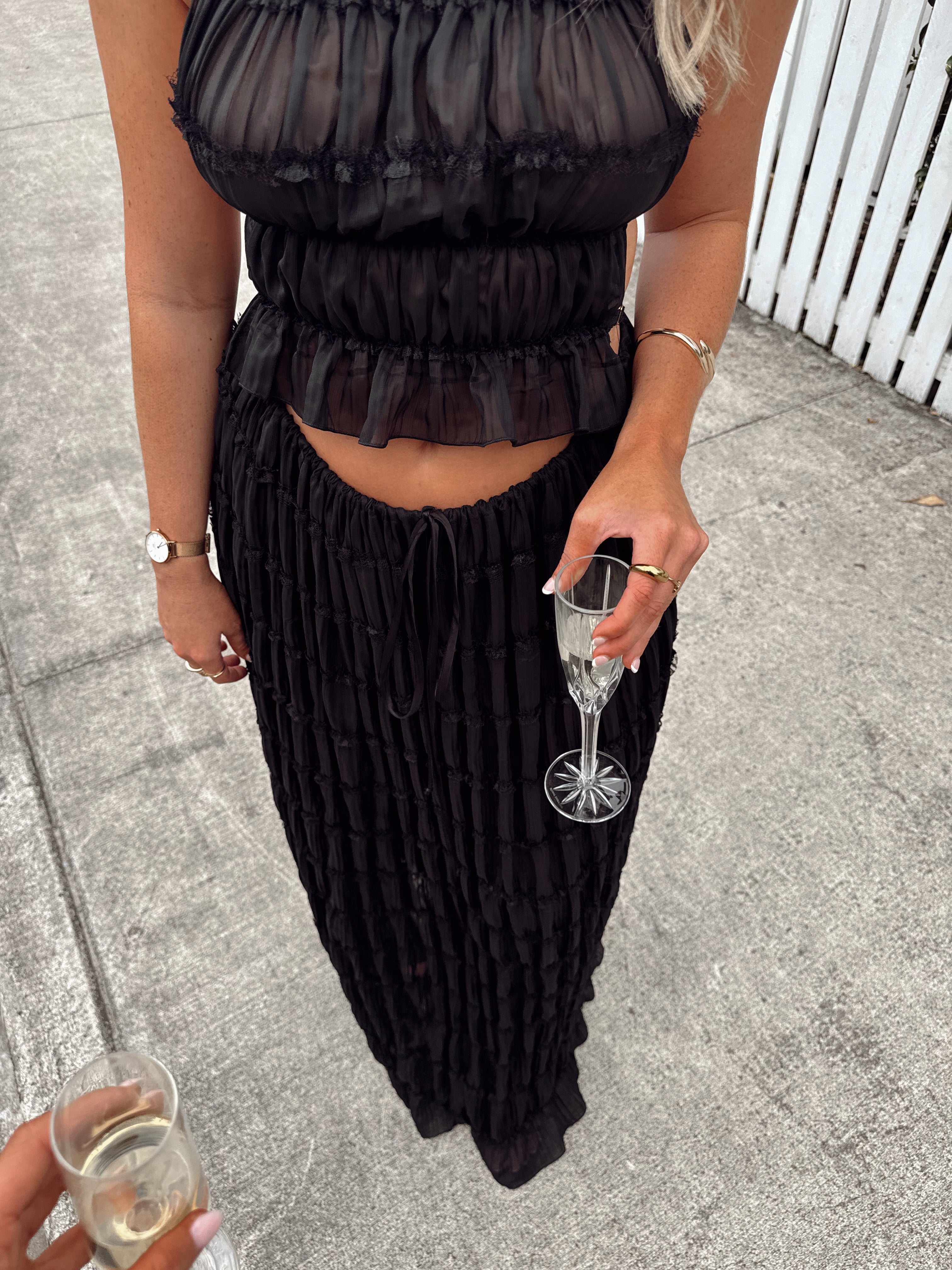 Arcina Ori Juliette Halter and Skirt Set in Black