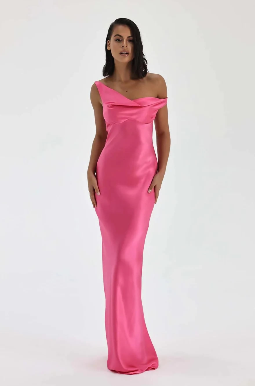 Natalie Rolt Monika Gown Neon Pink Size 8
