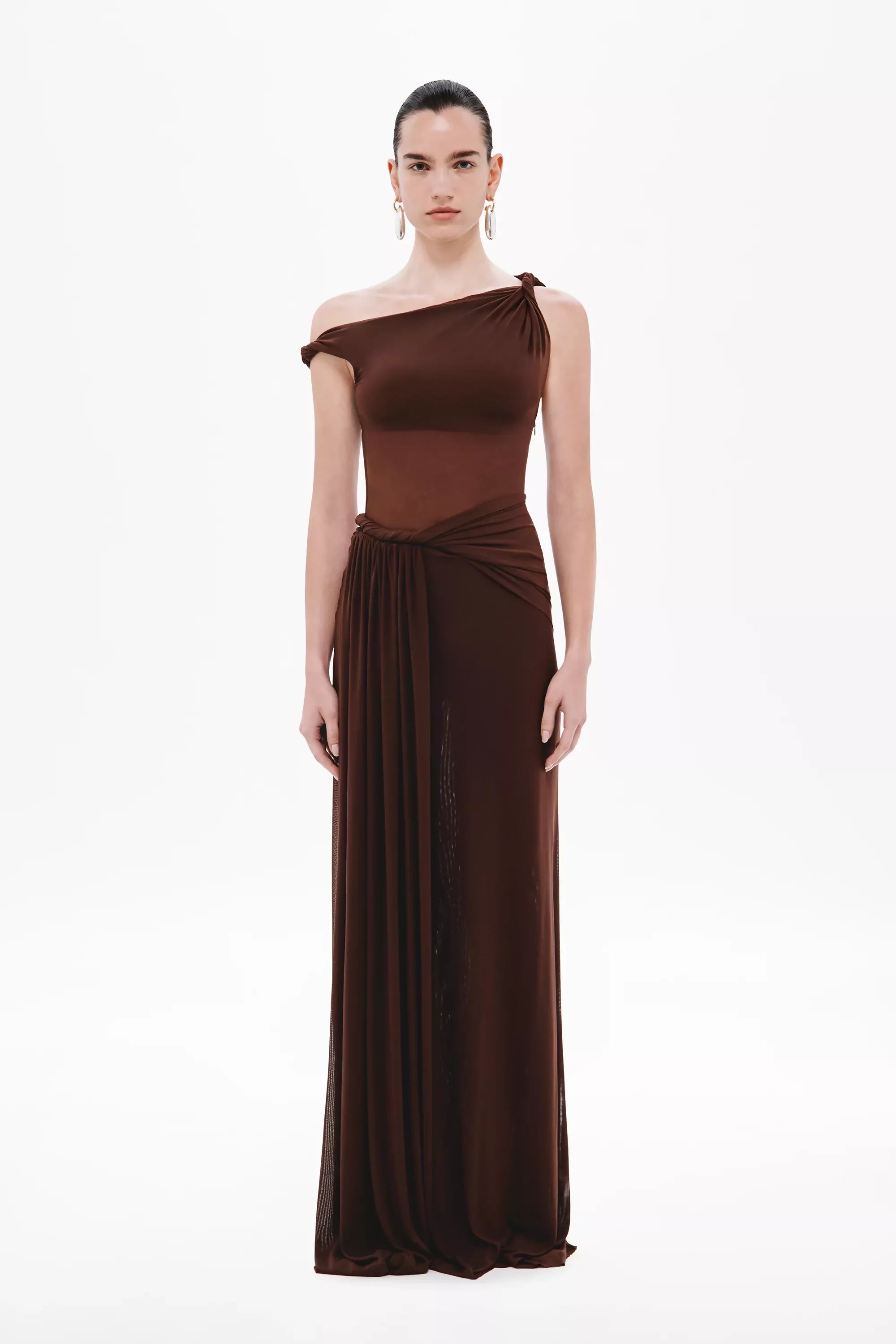 Misha Sisal Mesh Maxi Dress Espresso Size XS & M