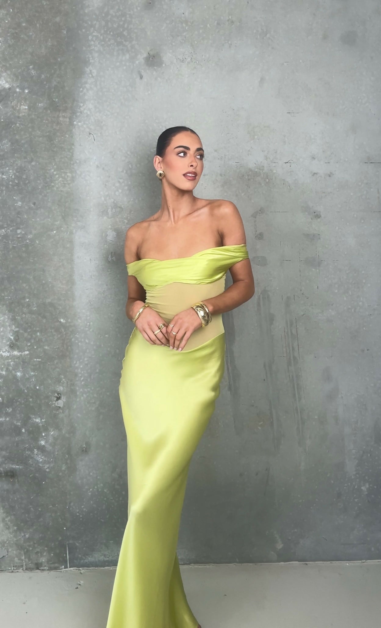 Natalie Rolt Gwyneth Gown in Chartreuse Size XS/6