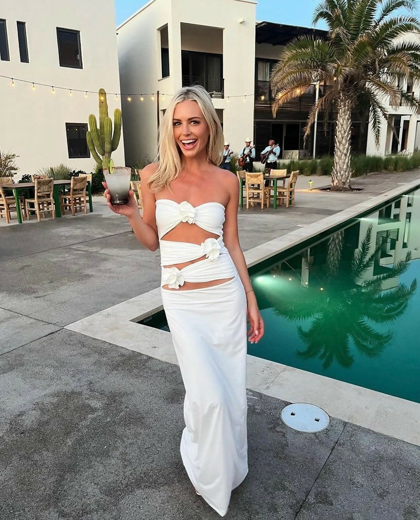 Maygel Coronel Veranera White Maxi Dress