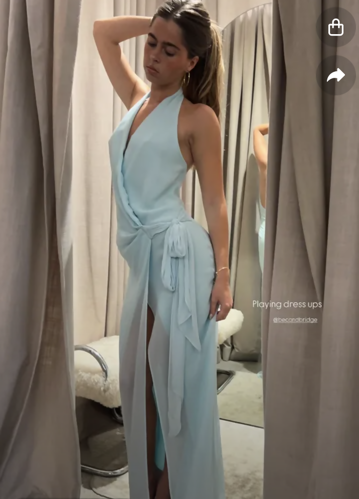 Bec & Bridge Soneva Wrap Dress Arctic Blue