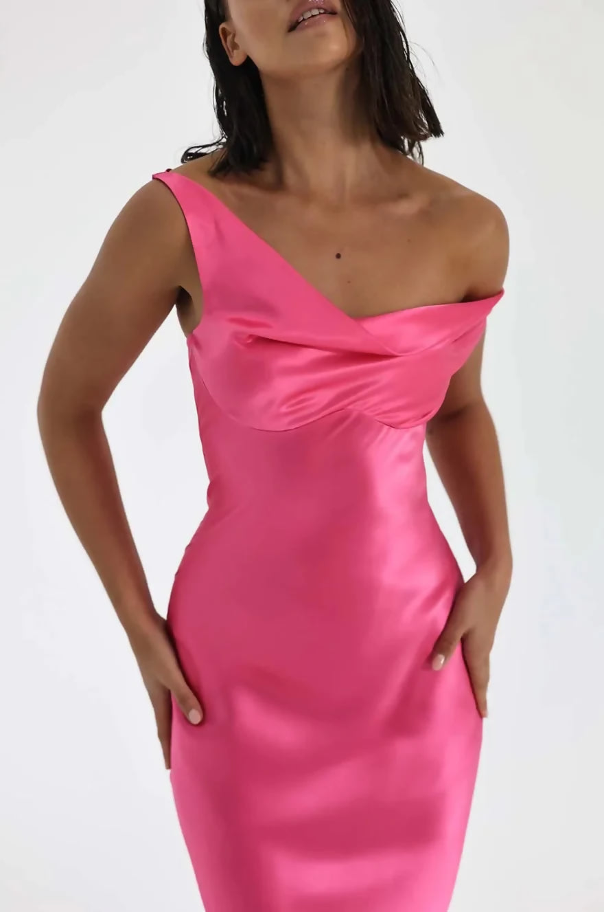 Natalie Rolt Monika Gown Neon Pink Size 8