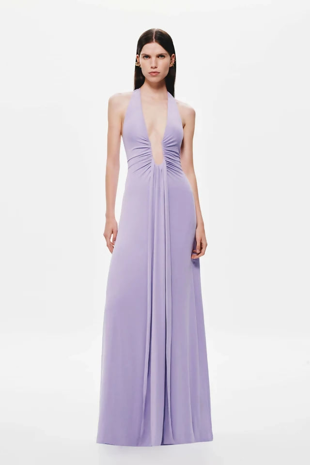 Misha Jennifer Cupro Maxi Dress Lilac Size XS