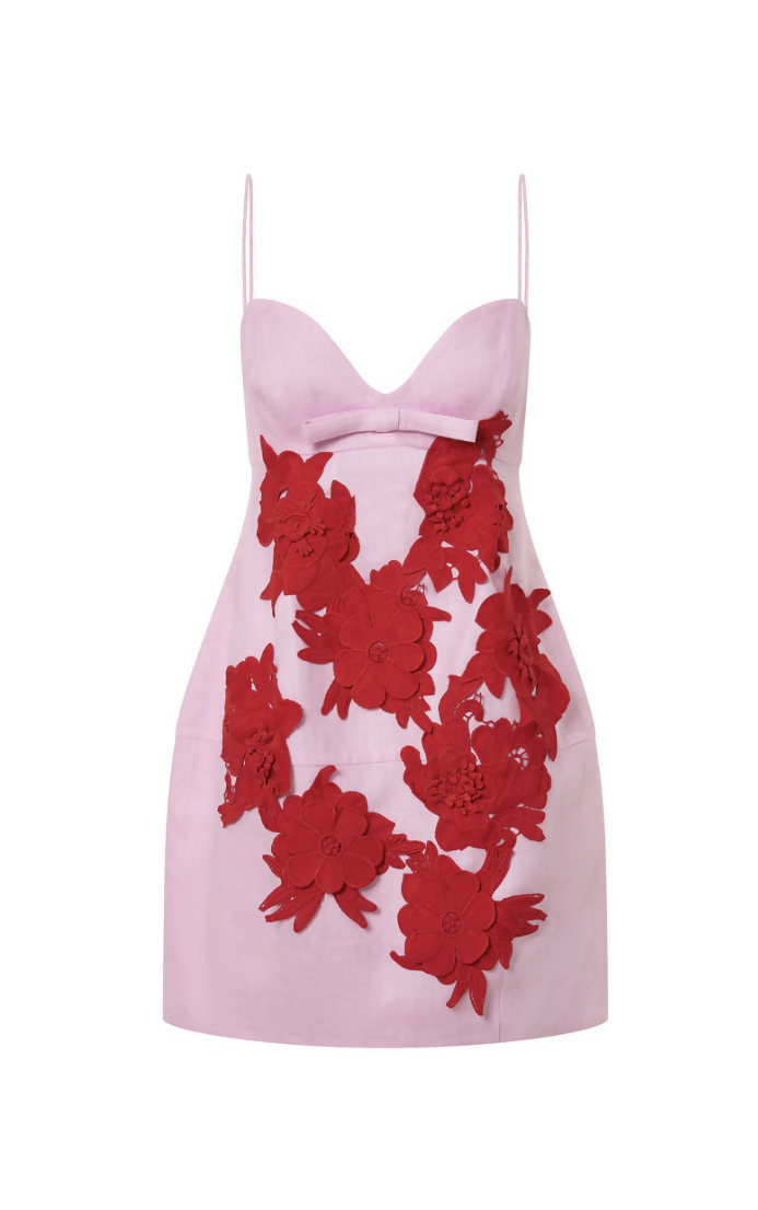 Oroton Contrast 3D Flower Mini Dress size 14