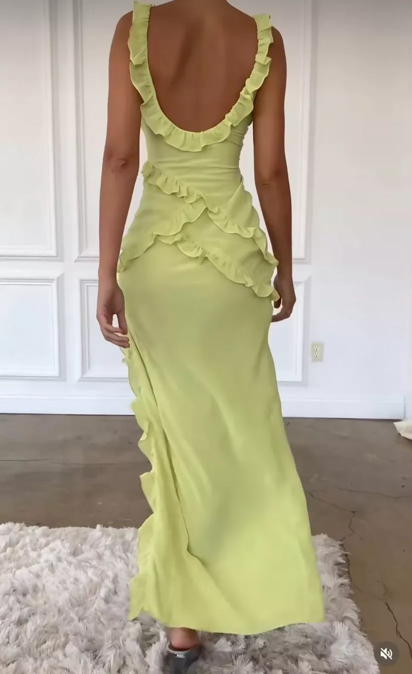 House of CB Pixie ruffle maxi dress