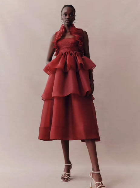 Aje Asra Tiered Midi Dress