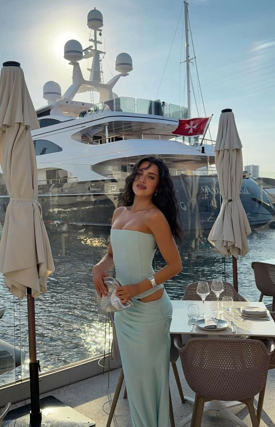 HNTR The Label Huxley Gown Aqua Size XS & S