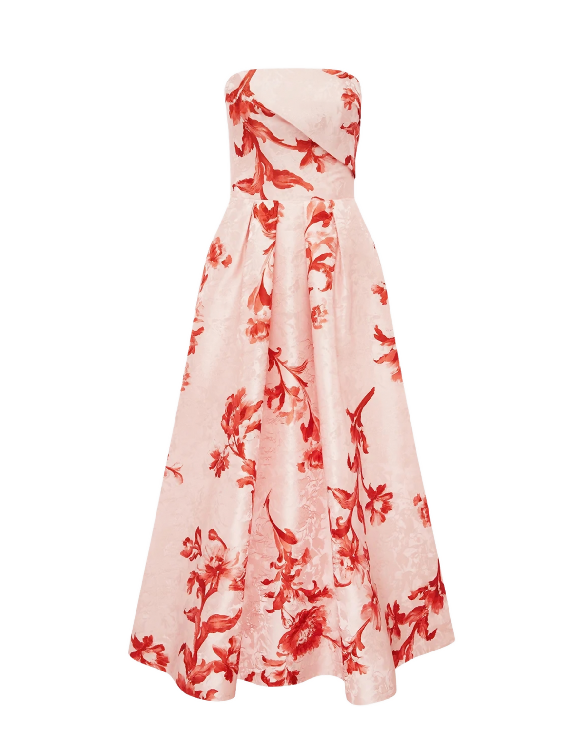 Leo Lin Lynn Jacquard Bustier Midi Dress Magnolia Print