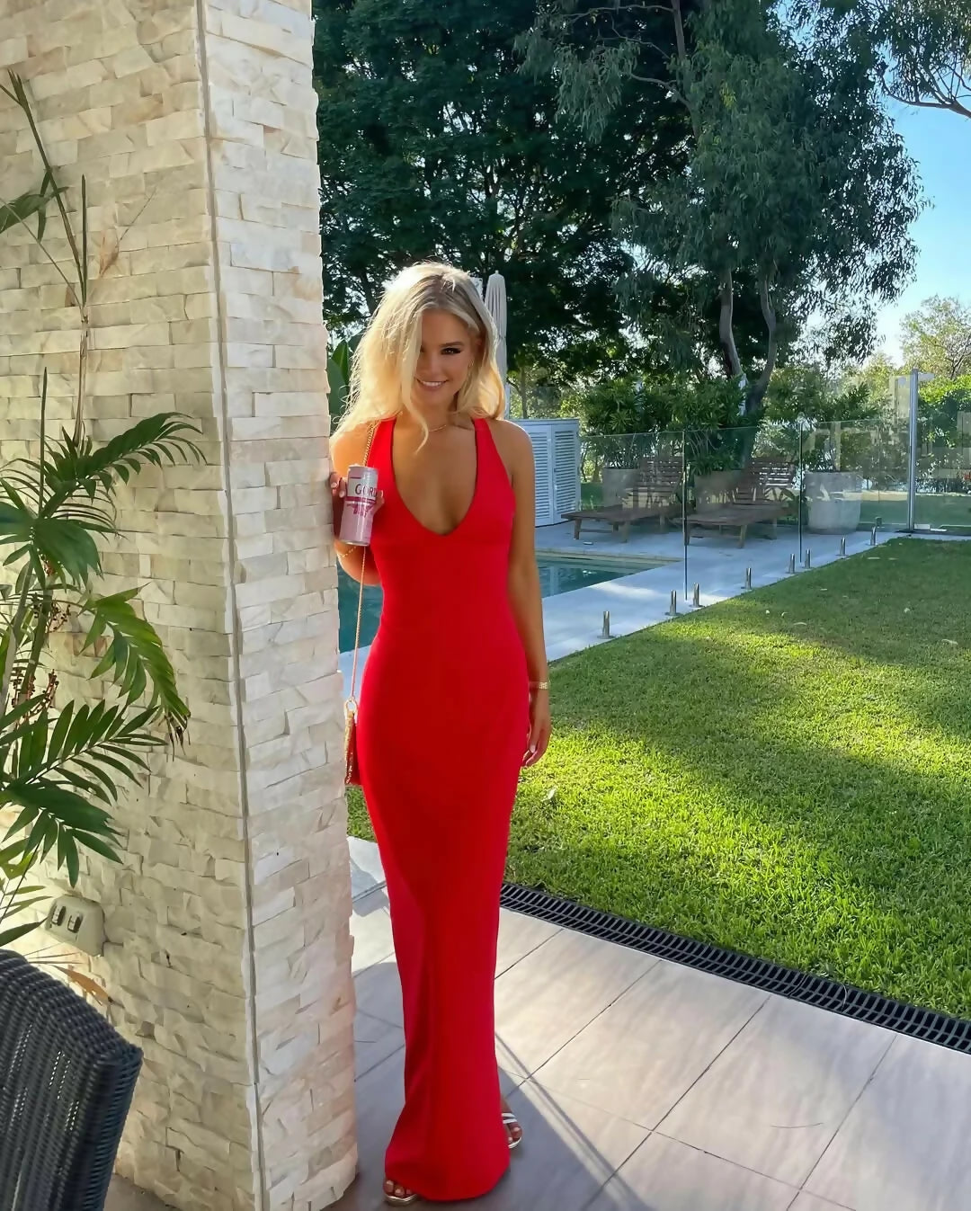 Effie Kats Eiza Gown Cherry Red Size XS