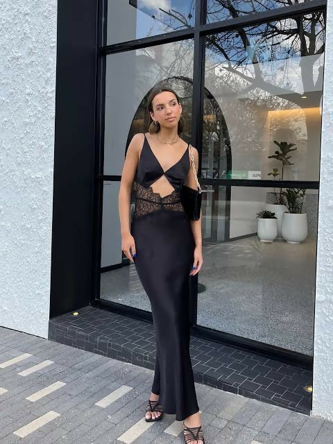 Bec and Bridge Camille Black Lace Maxi Dress | The Designer Hire