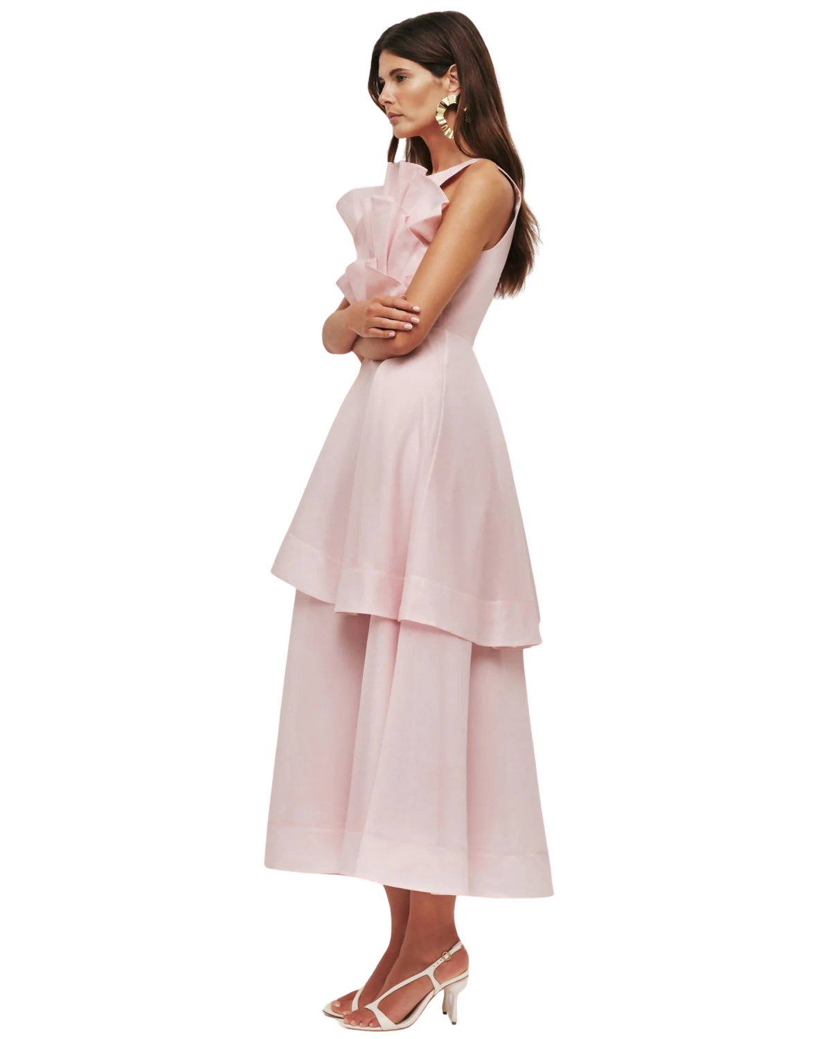 Aje Selestia Midi Dress Ash Pink
