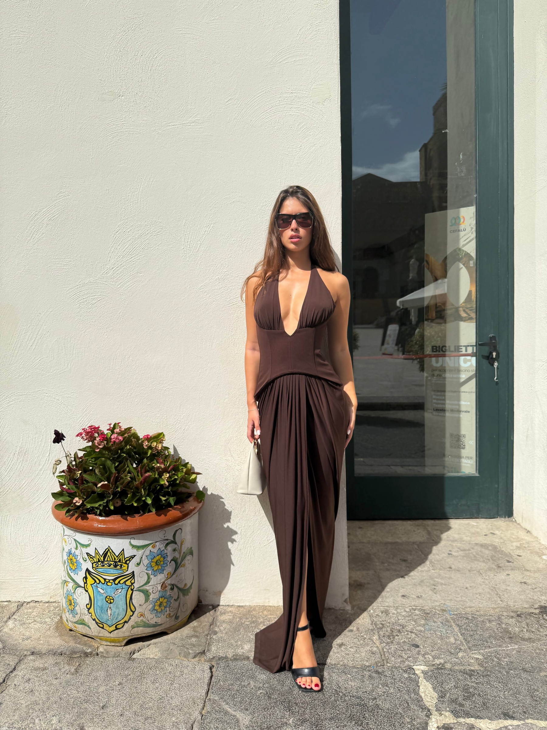 She Is Olla Landon Dress - Espresso Brown Size S