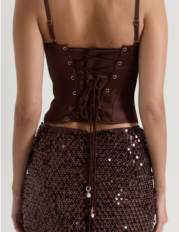 Sydney Lane Cheyne Corset Set Brown
