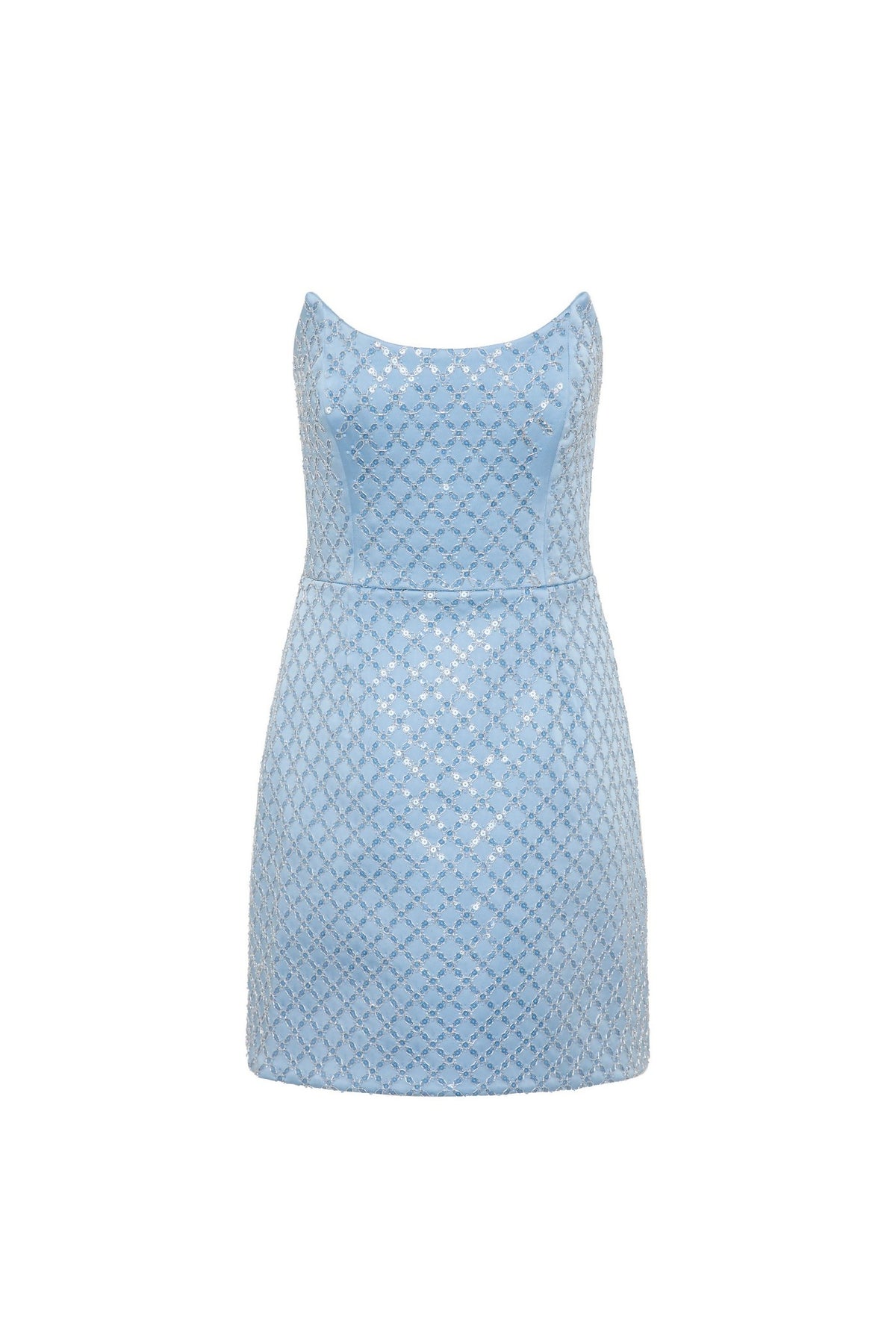 Rebecca Vallance Alix Mini Dress Pale Blue