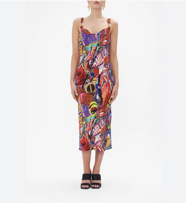 Camilla Bias Slip With Wide Strap in Radical Birth size L (12-14AU)