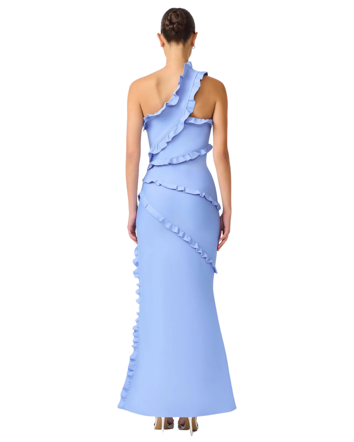 Elliatt Floriana Asymmetric Gown Cornflower Blue