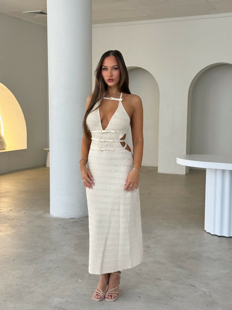 chiffon ivory dress Elegant 3/4 Sleeve Ivory Chiffon Prom Dress DQ830883