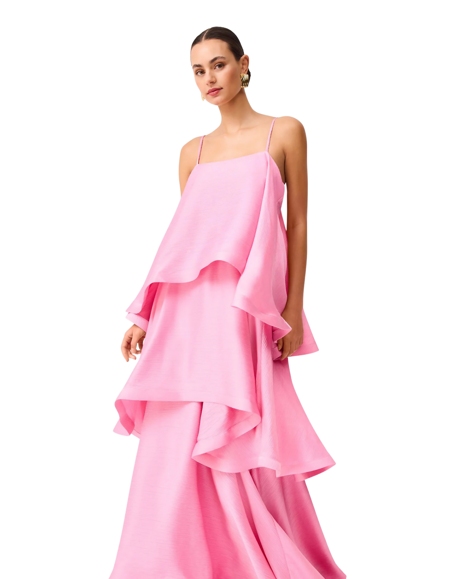 Elliatt Tilly Tiered Maxi Dress PInk Size S, M, L