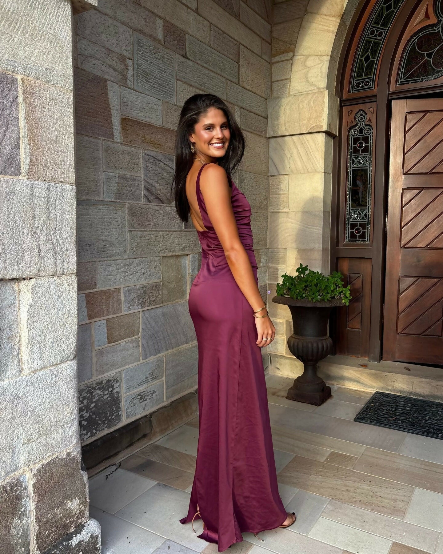 Ance Gria Atlein Gown in Plum Size S