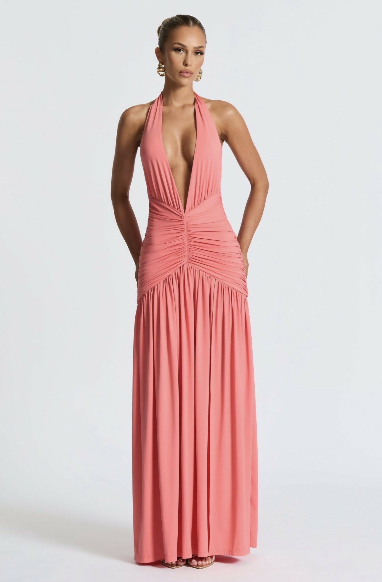 Babyboo Melania Maxi Dress in Coral Pink Size XS