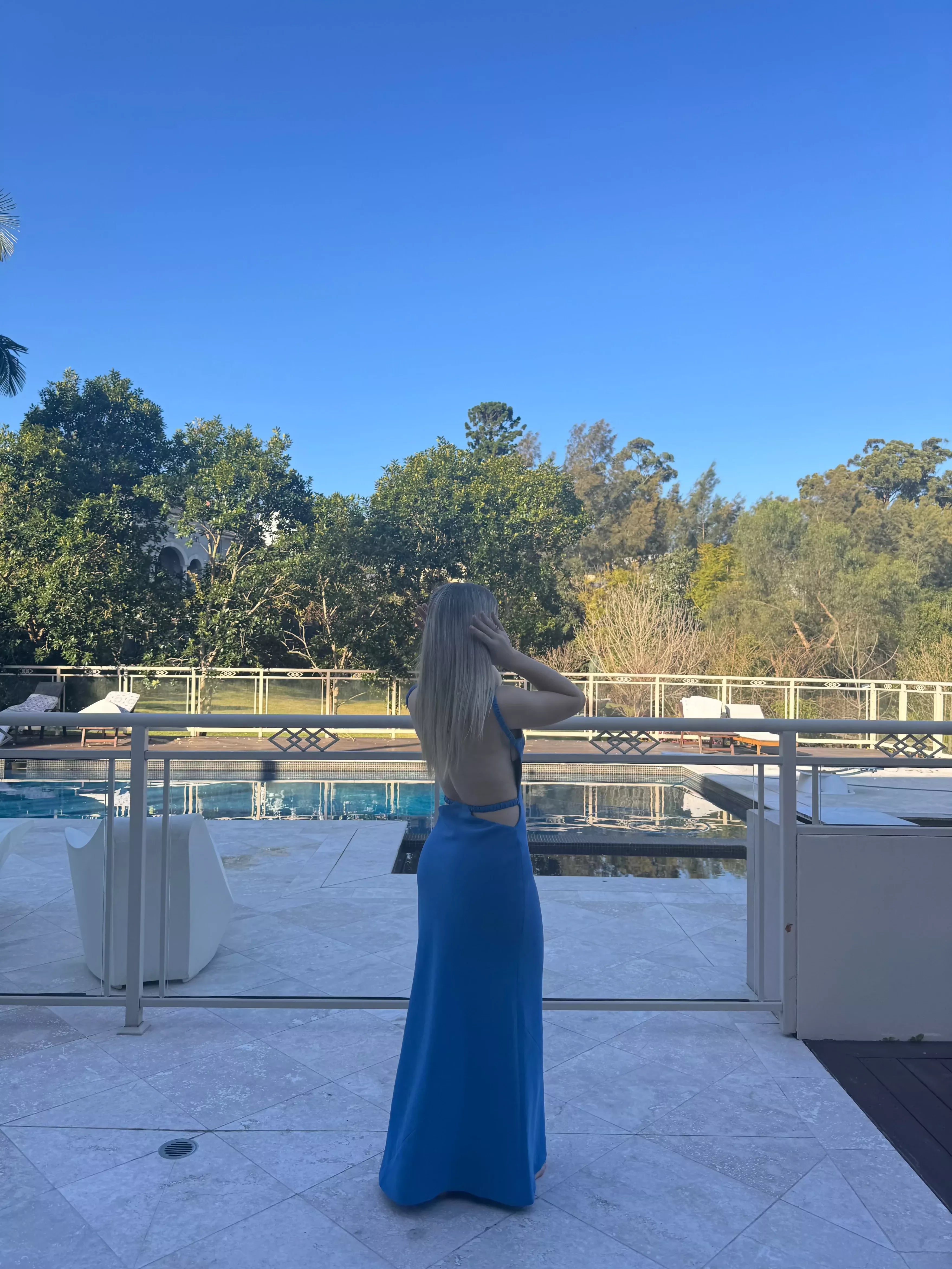 SIR the Label Spoerri Cobalt Blue Backless Gown (Limited Edition)