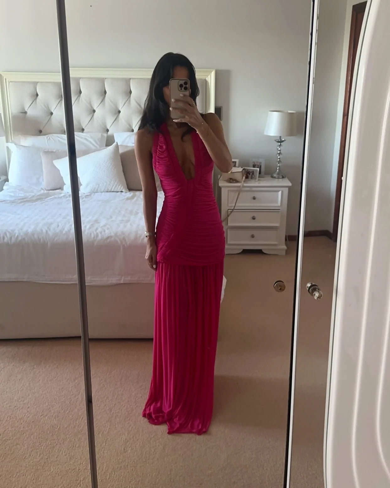 Christopher Esber Orion Magenta Pink Gown Size AU 4