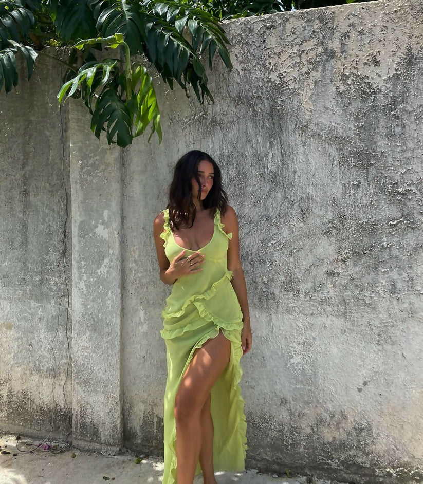 House of CB Pixie ruffle maxi dress