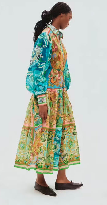 alemais long sleeve dress MARJORELLE TUNIC MIDI DRESS