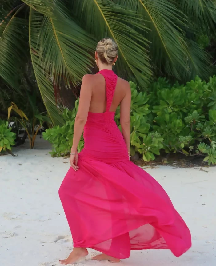 christopher esber pink dress Christopher Esber Orion Magenta Pink Gown Size AU 4