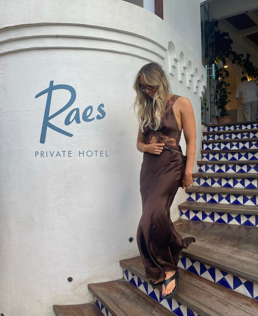 SIR the Label Aries Cut Out Gown Chocolate