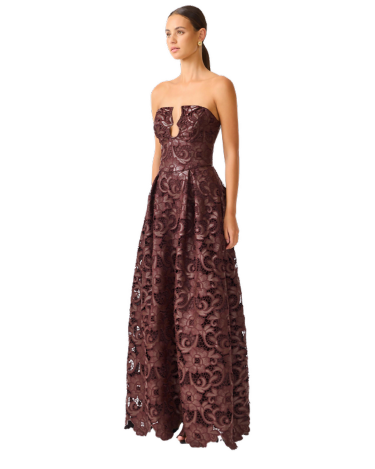Elliatt Novelle Sweetheart Maxi Dress Chocolate Brown