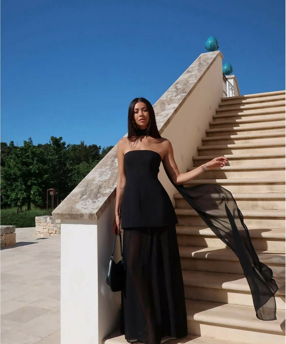 sheike black strapless dress Sheike - Black Strapless Gown - HIRE
