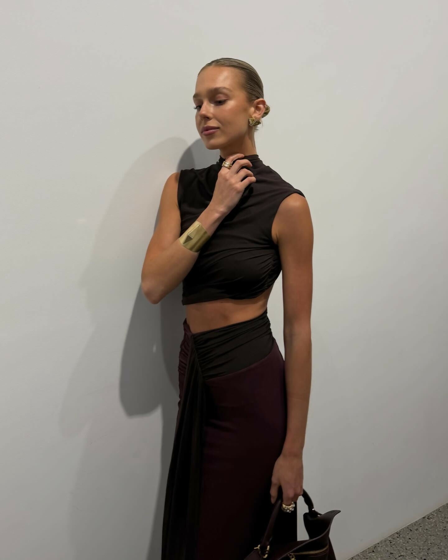 Bec and Bridge Conni Maxi Dress in Chocolate Size 6