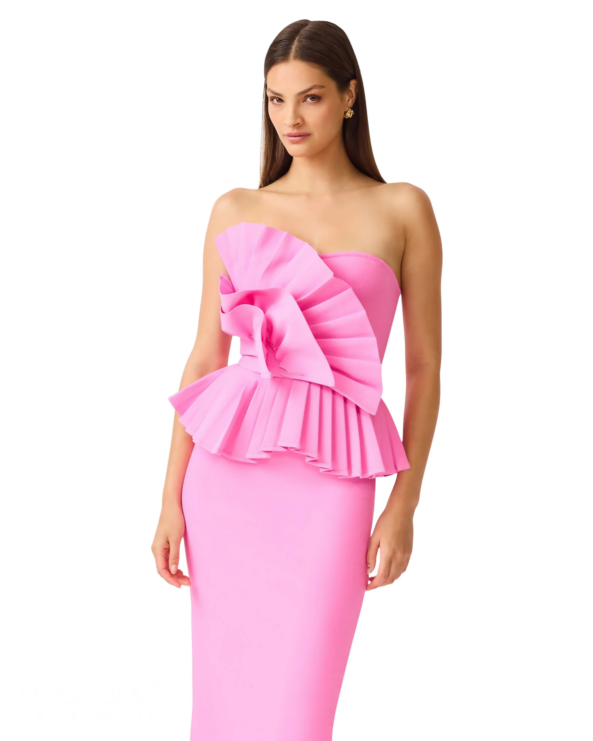 Elliatt Orelia Pleated Midi Dress Candy Pink