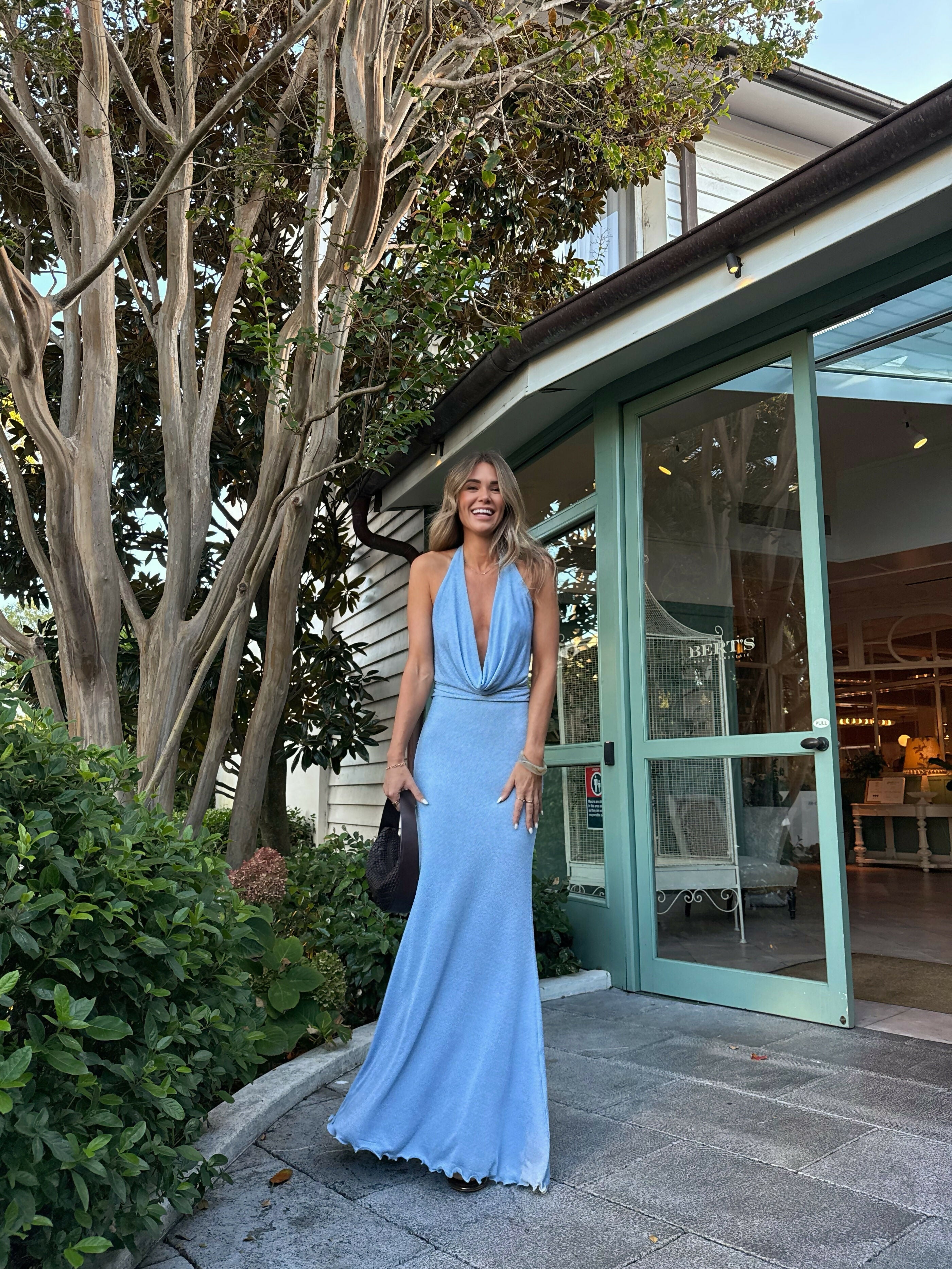 Natalie Rolt Priya Top & Skirt Set Sky Blue Size 1