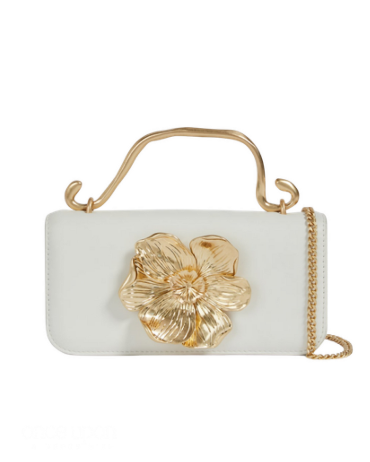 Aje Alessia Flower Clutch Ivory