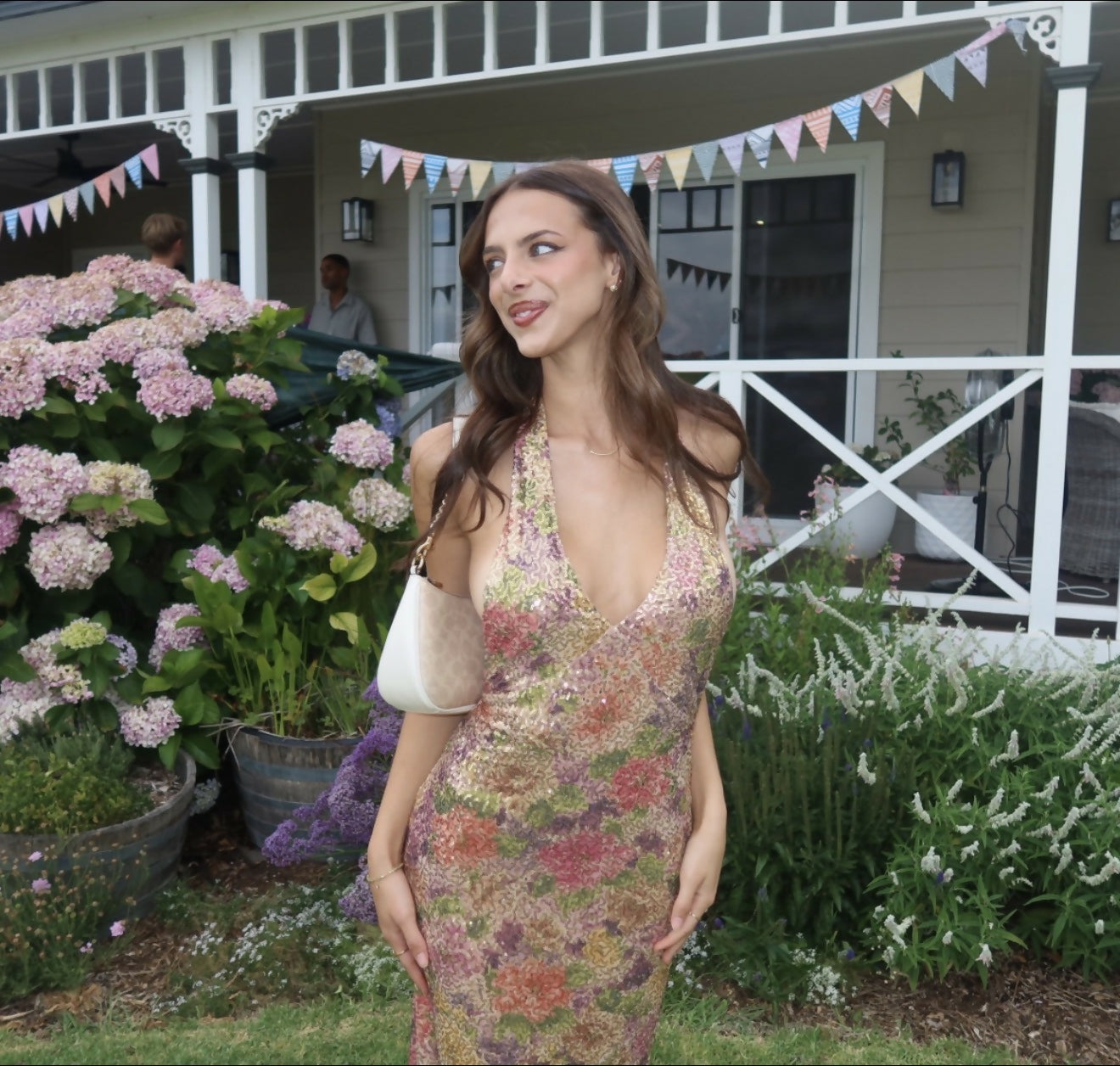 Fait Par Foutch Fleur Sequin Maxi Dress Multi Size XS