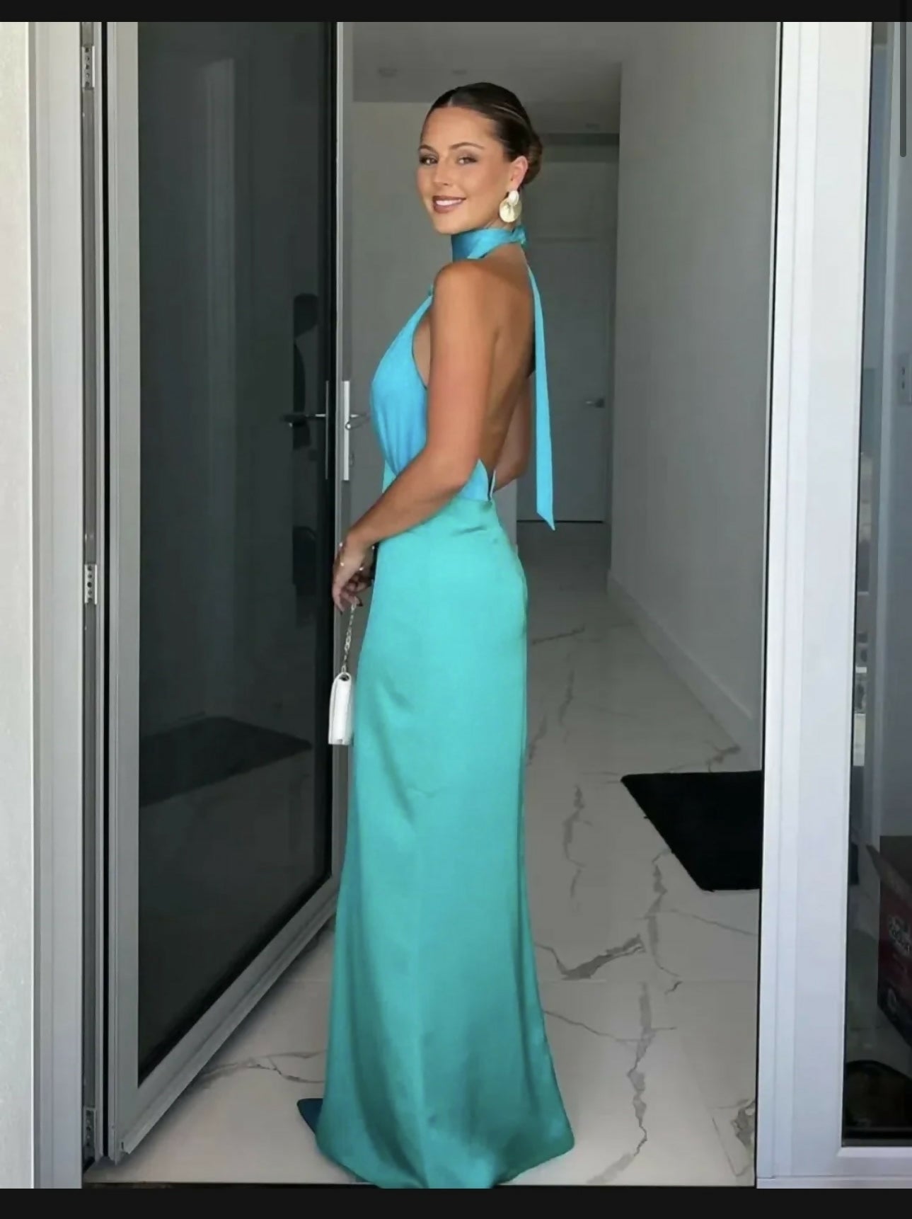 Oahu Slip Dress- Aquamarine Size XS