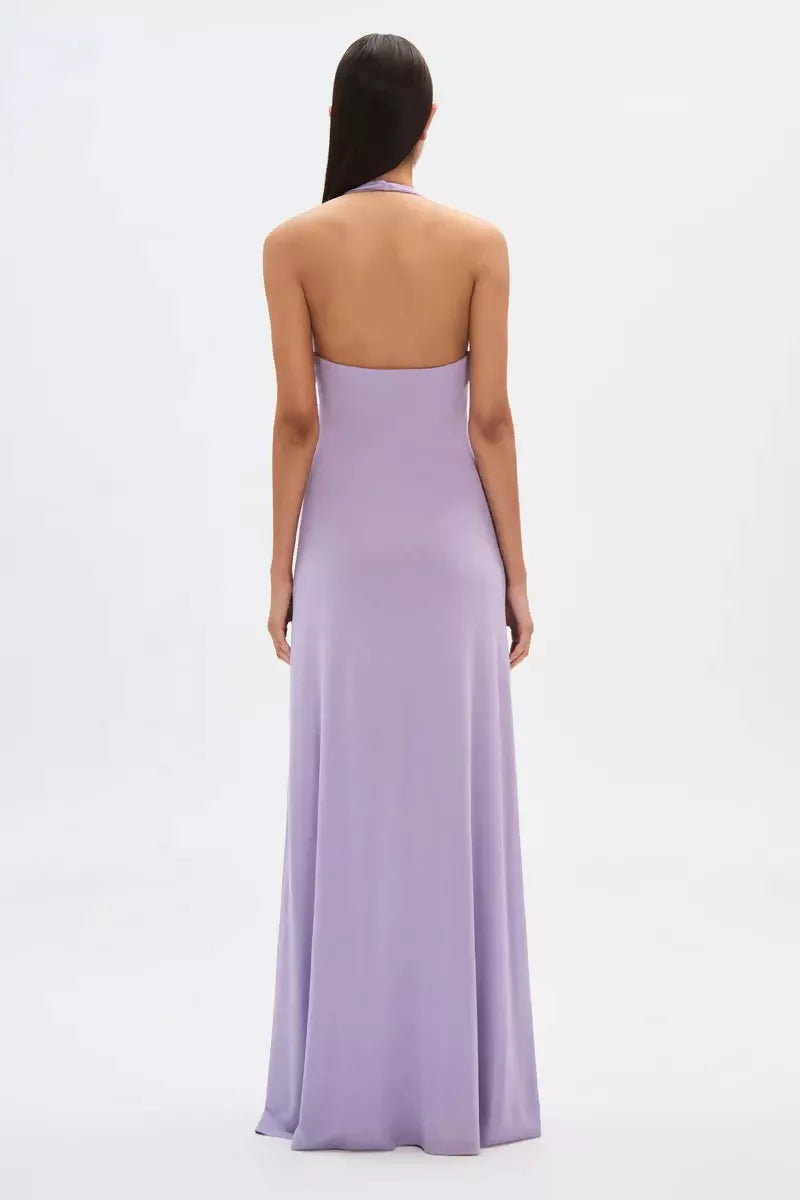 Misha Jennifer Cupro Maxi Dress Lilac Size XS