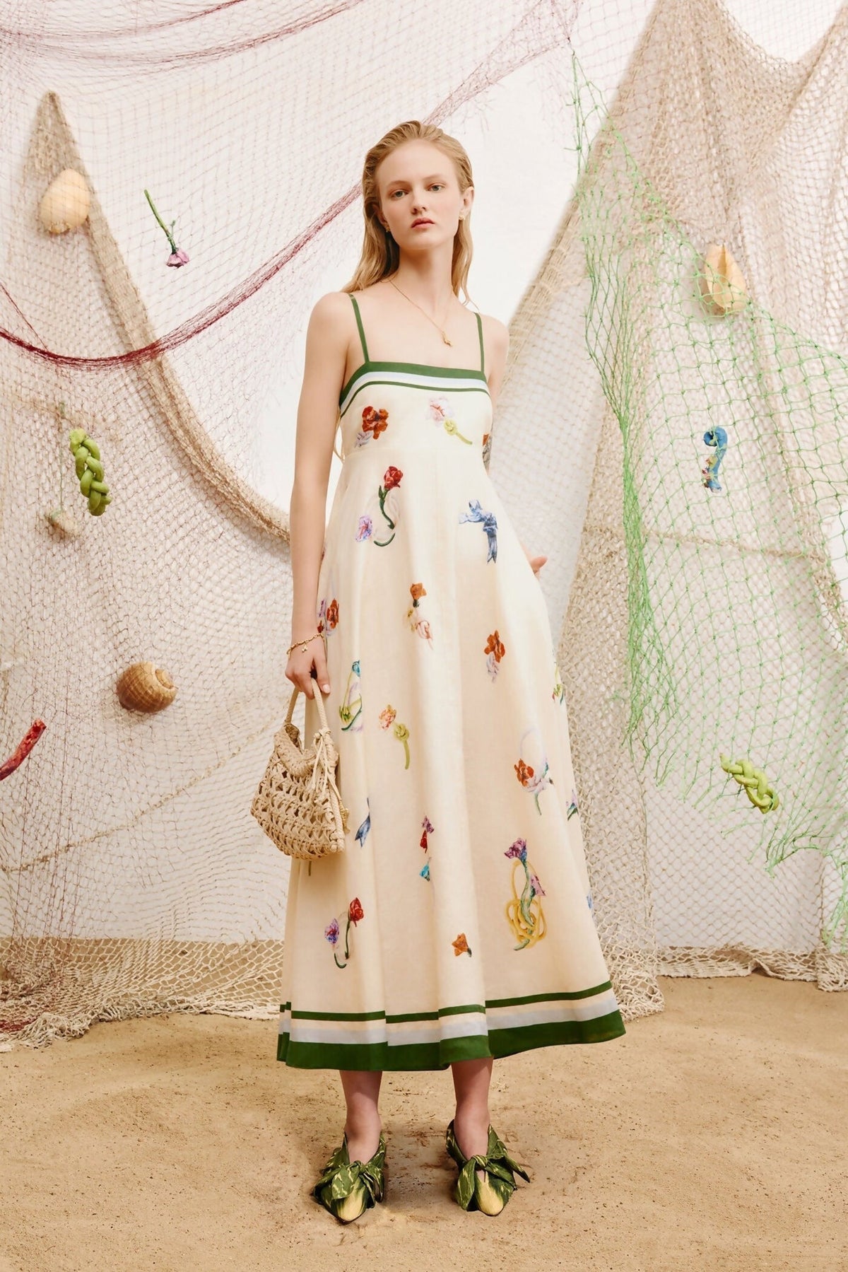 Alemais Florero Sundress Cream Floral
