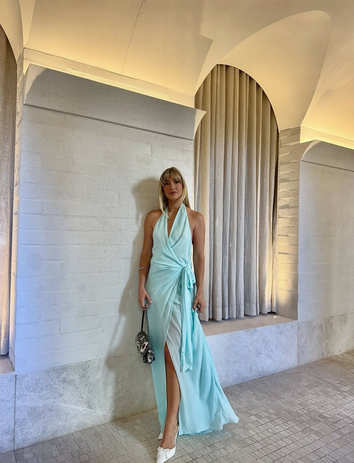 Bec & Bridge Soneva Wrap Dress Arctic Blue