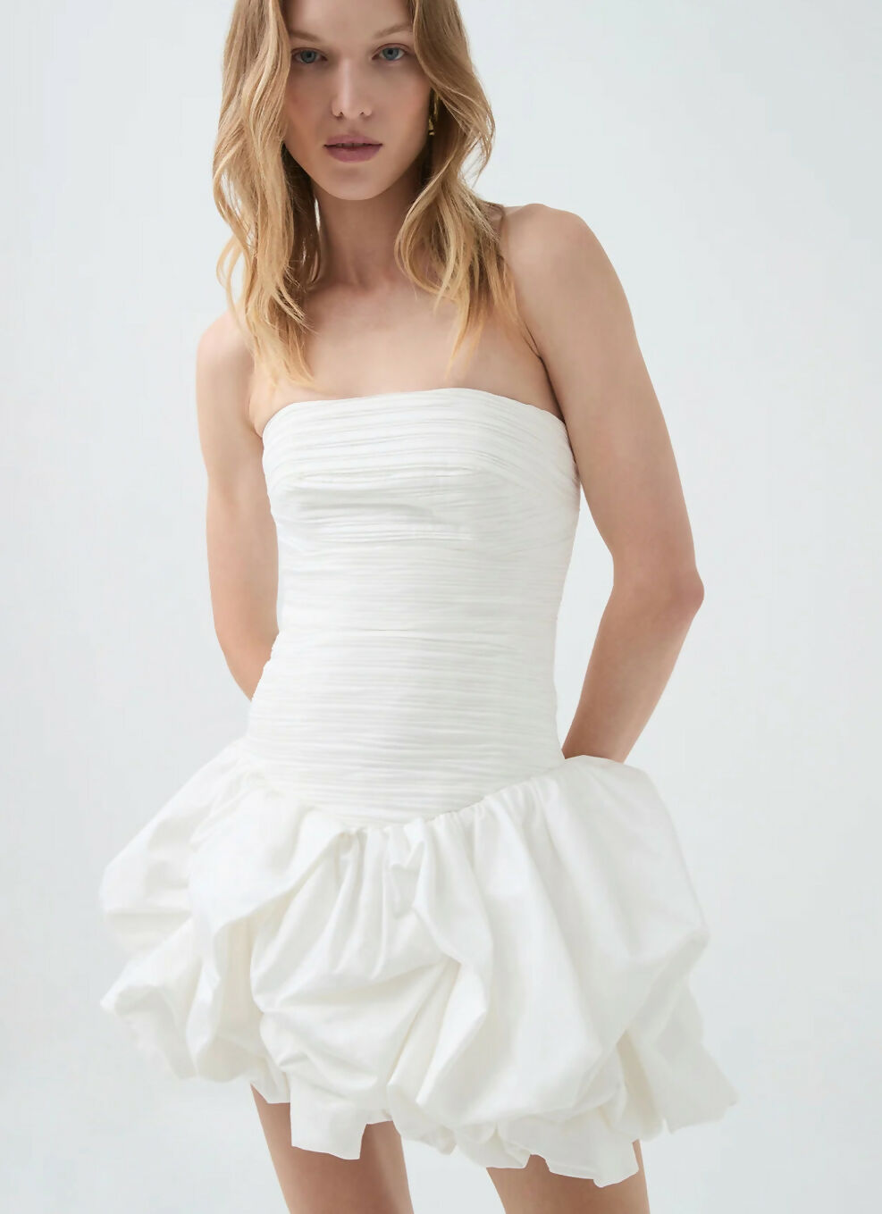 Aje Violette Bubble Hem Mini Dress White Size 6