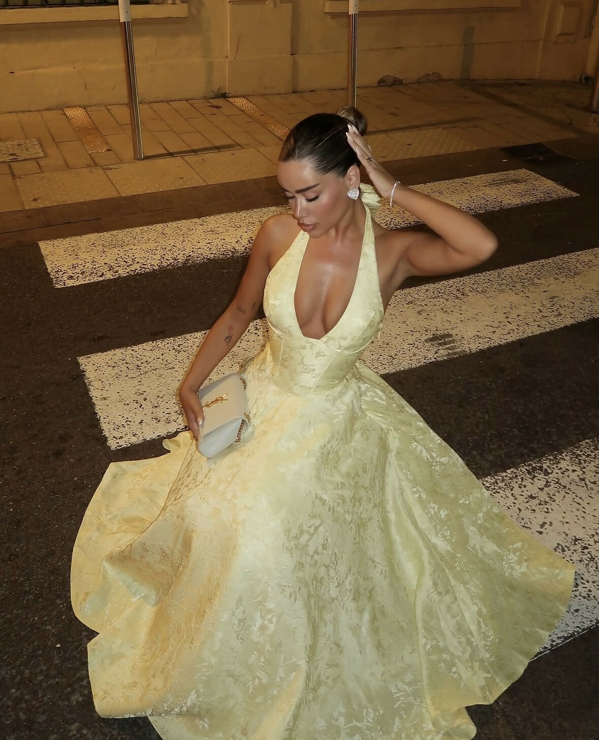 Effie Midi Dress in Lemon Size XS