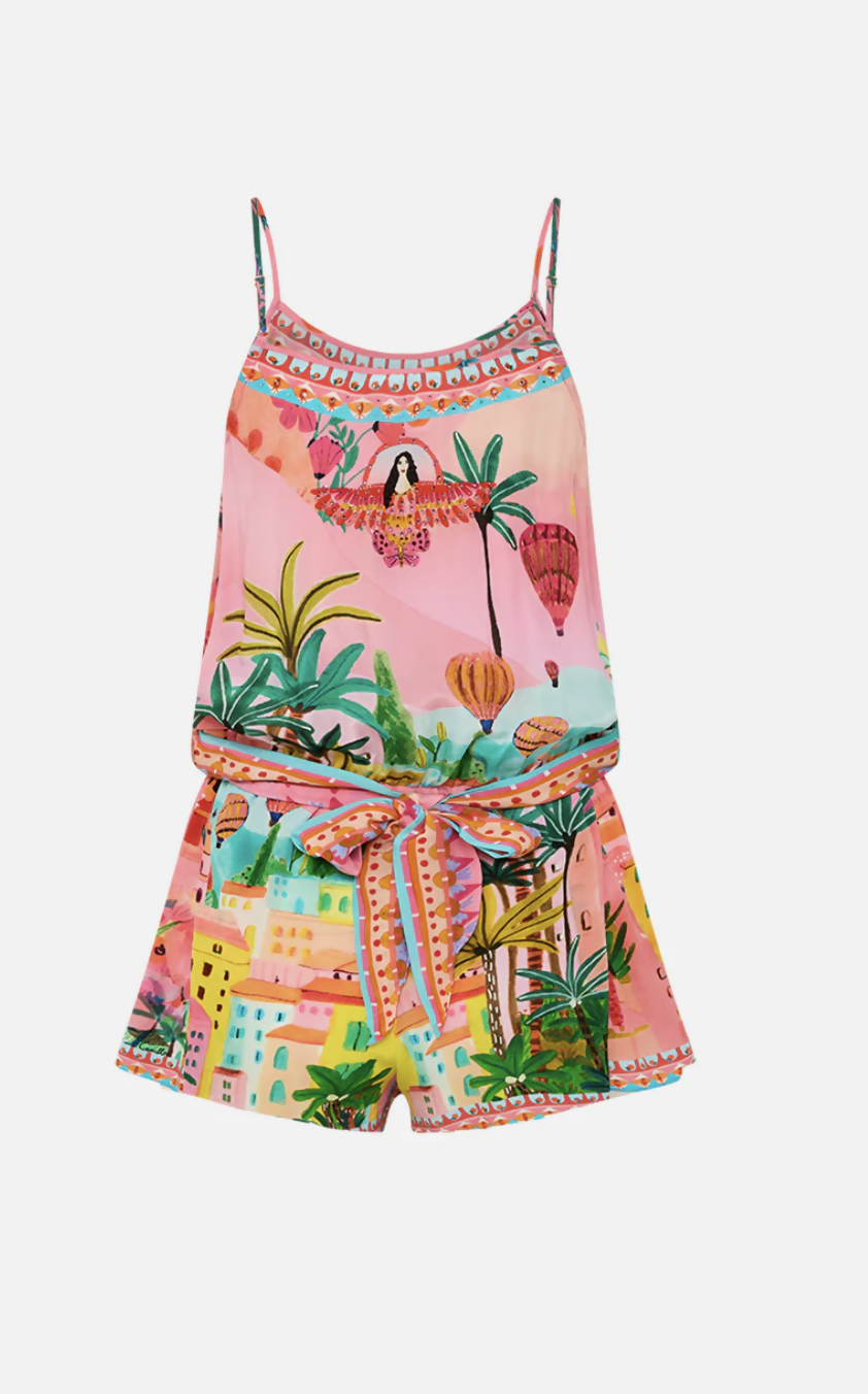 Camilla Shoestring Strap Playsuit in Sister Sunset 5